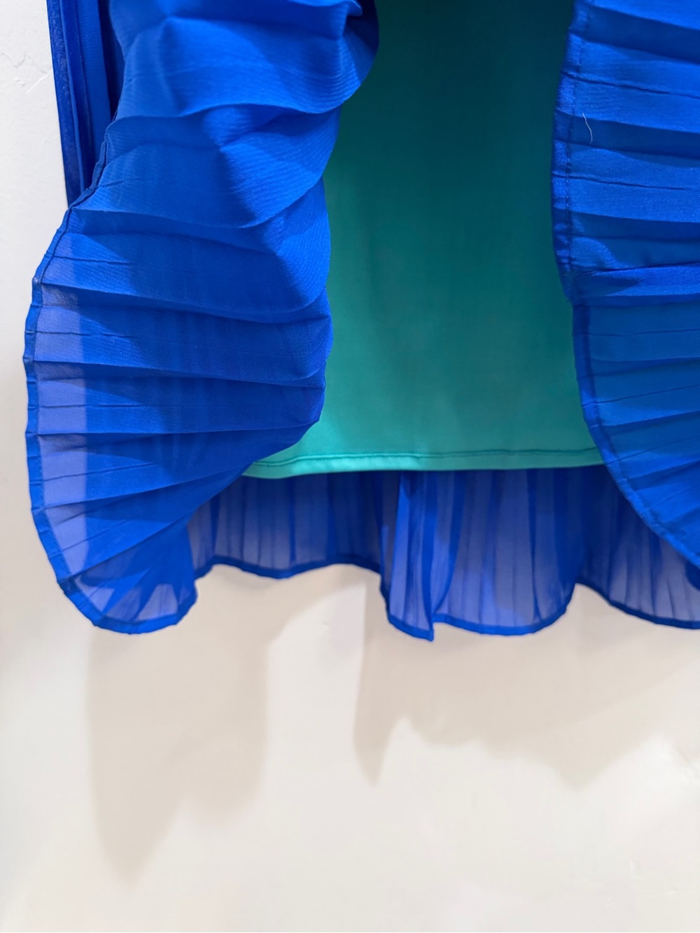 Mix Nouveau Y2K Teal Blue Ombre Knife Pleated Maxi Skirt Size M Vintage 2000s - Picture 7 of 11